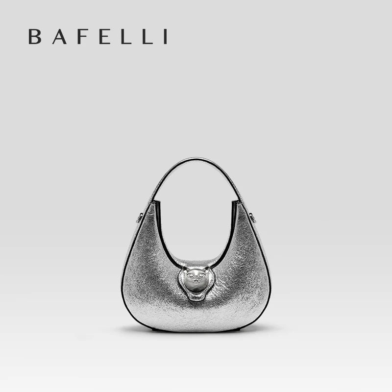 BAFELLI 2025 nouveau sac à main pour femmes série chat en cuir véritable marque de luxe mode rétro STYLE épaule HOBOS sacs à rabat femme