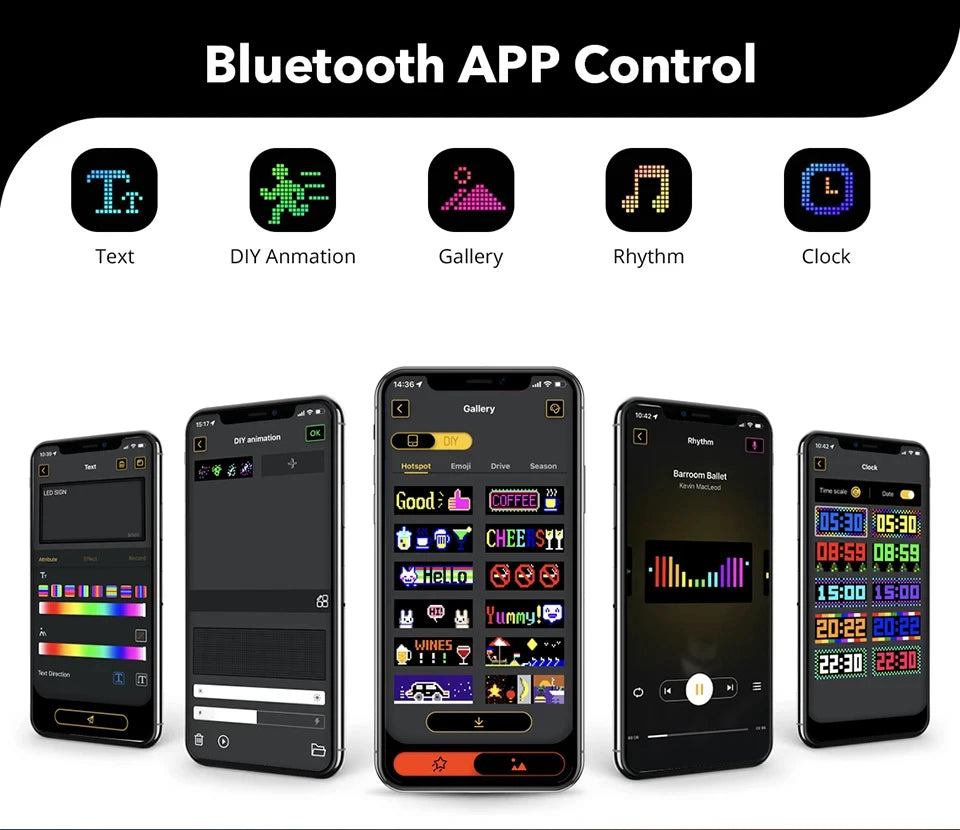 Écran d'affichage de panneau de pixels matriciel LED pour camion, Flexible, rvb, USB, 5V, motif de voiture, Graffiti, texte, projecteur, boutique d'animation, barre de rappel