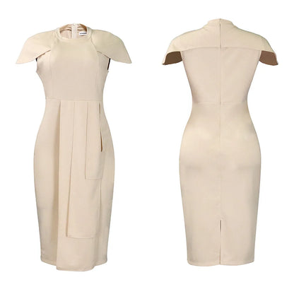 FairyShely-Robe drapée à manches courtes pour femmes, robe de soirée sexy, grande taille, monochromatique, grandes robes à volants pour dames, robe curvy serrée, 2025