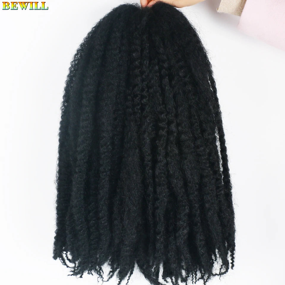1 - 6 paquets de cheveux en crochet de twists Marley de 18 pouces, de noir et brun à blond, cheveux de tresse ombré Afro Marley synthétique, pour les tresses de mèches fausses