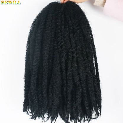 1 - 6 paquets de cheveux en crochet de twists Marley de 18 pouces, de noir et brun à blond, cheveux de tresse ombré Afro Marley synthétique, pour les tresses de mèches fausses