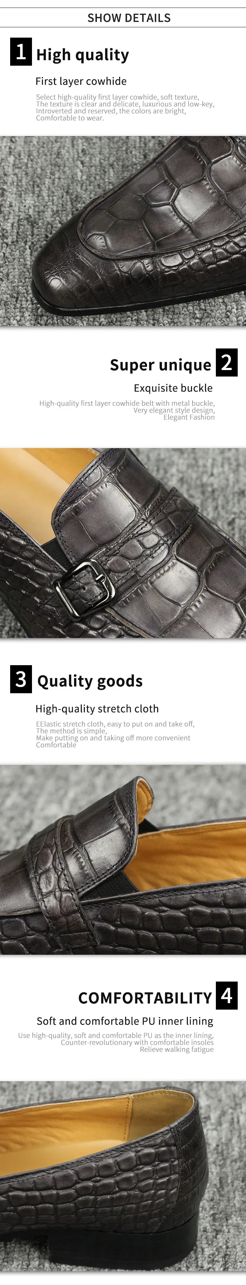 Mocassins en cuir pour hommes, chaussures imprimées serpent, décontractées, confortables, résistantes à l'usure, de luxe, couleur noir et gris