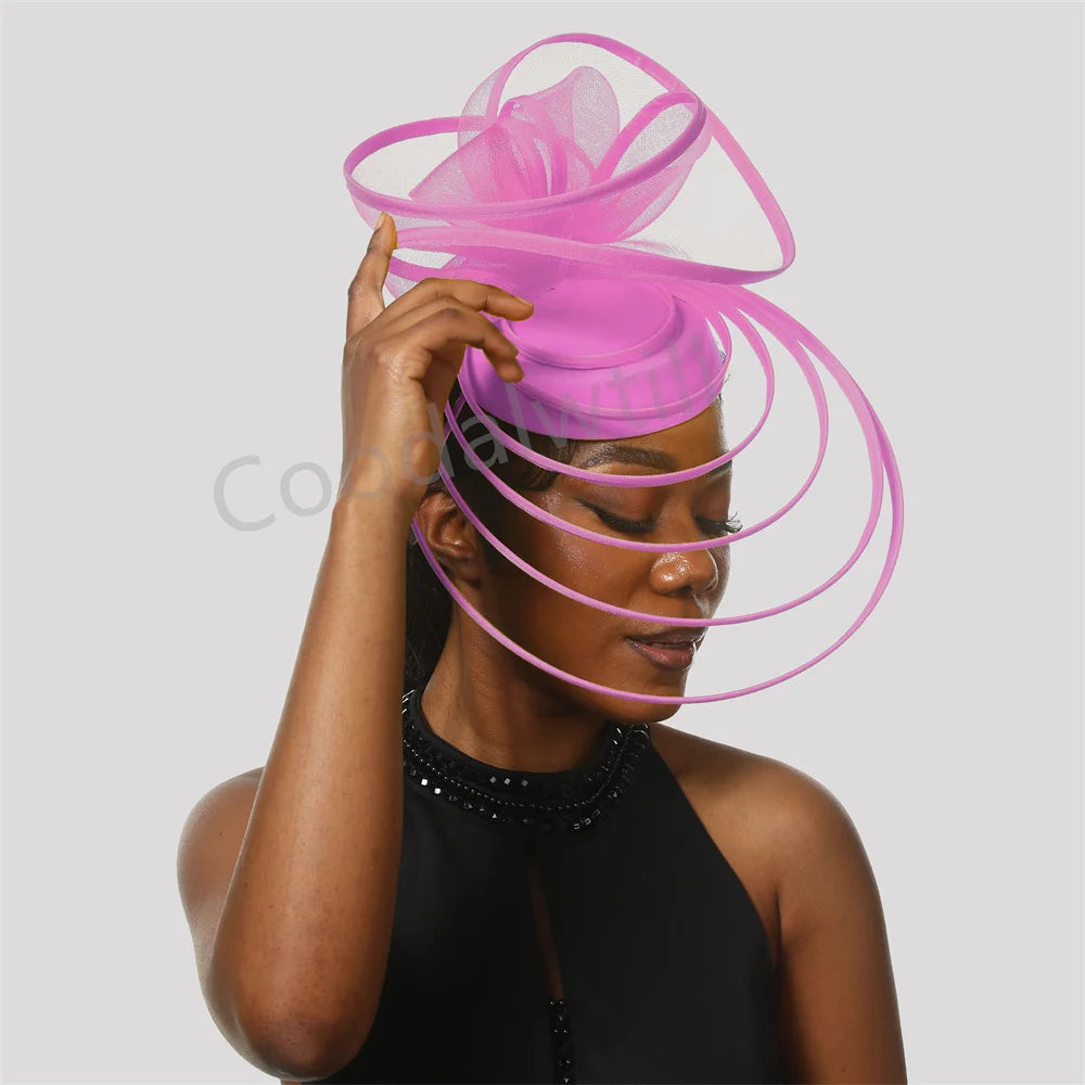 Église Fascinator Chapeau mariage maille casque femmes fête Banquet Chapeau casquette bandeau dames fête thé Royal Ascot pilulier casquettes