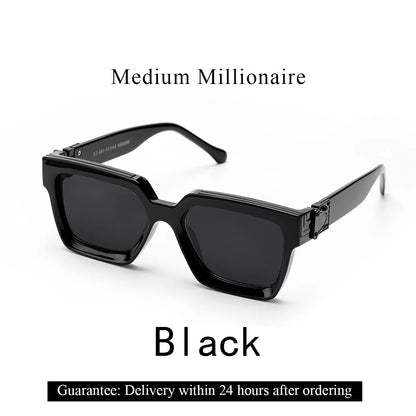 Ruiao rétro noir millionnaire nuances lunettes de soleil de luxe 2025 pour hommes concepteur célèbre marque carré lunettes de soleil homme femmes lunettes de soleil
