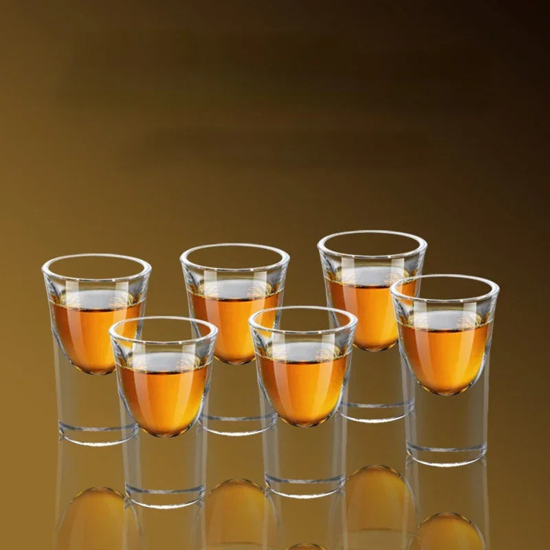 Ensemble de verres transparents de 15ml, 6 pièces, verre à liqueur à fond épais, tasses à balles, petite tasse à vin, vente en gros