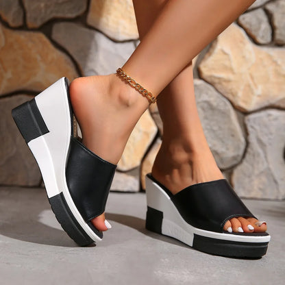 Sandales d'Été à Talons Hauts et Semelles Optiques pour Femme, Muffin, Solide, Document de NégDynation, Vente en Gros pour le Commerce Extérieur