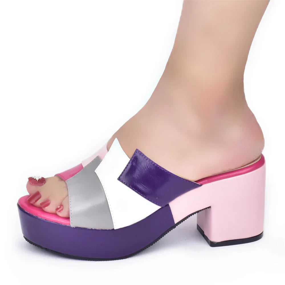Dernières chaussures de mariée de mariage multicolores sandales à plateforme à bout ouvert pour femmes chaussures de dame italienne chaussures pour femmes pour les fêtes élégantes