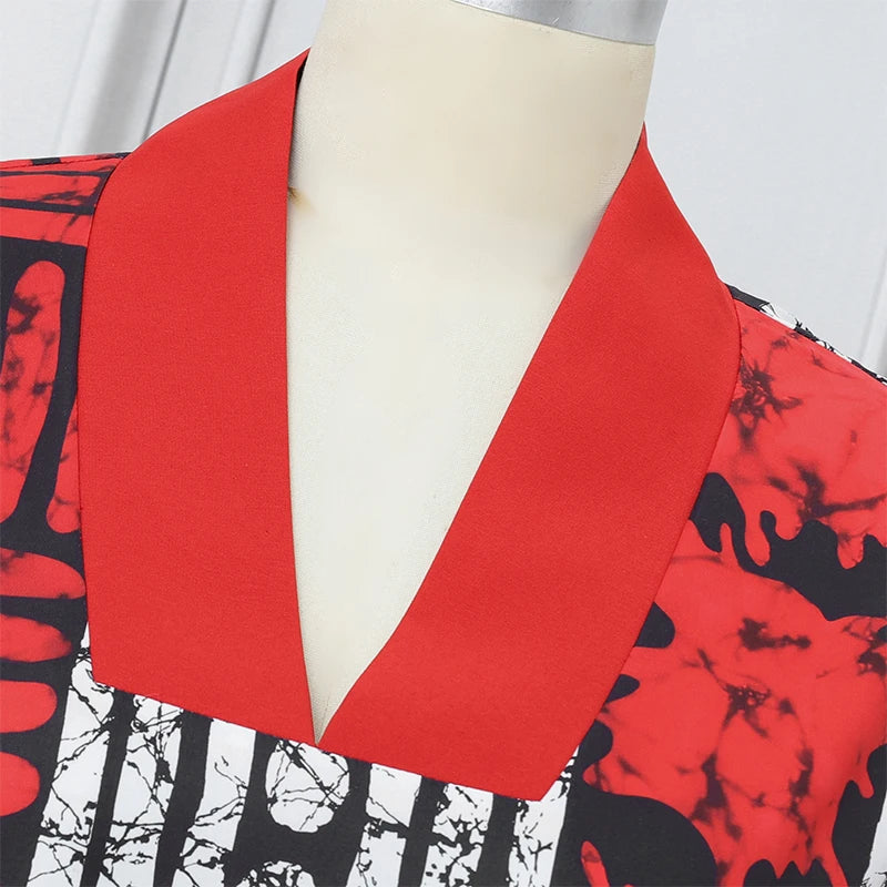 VONDA Vintage Robe Maxi femmes été fête imprimer robes 2025 mode col en v 3/4 manches décontracté surdimensionné ample longue Robe