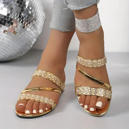 Summer Women Slippers Square Head Snake Pattern Shoes New Flat Bottom Slippers Women Transparent Belt Sandals Slides Women