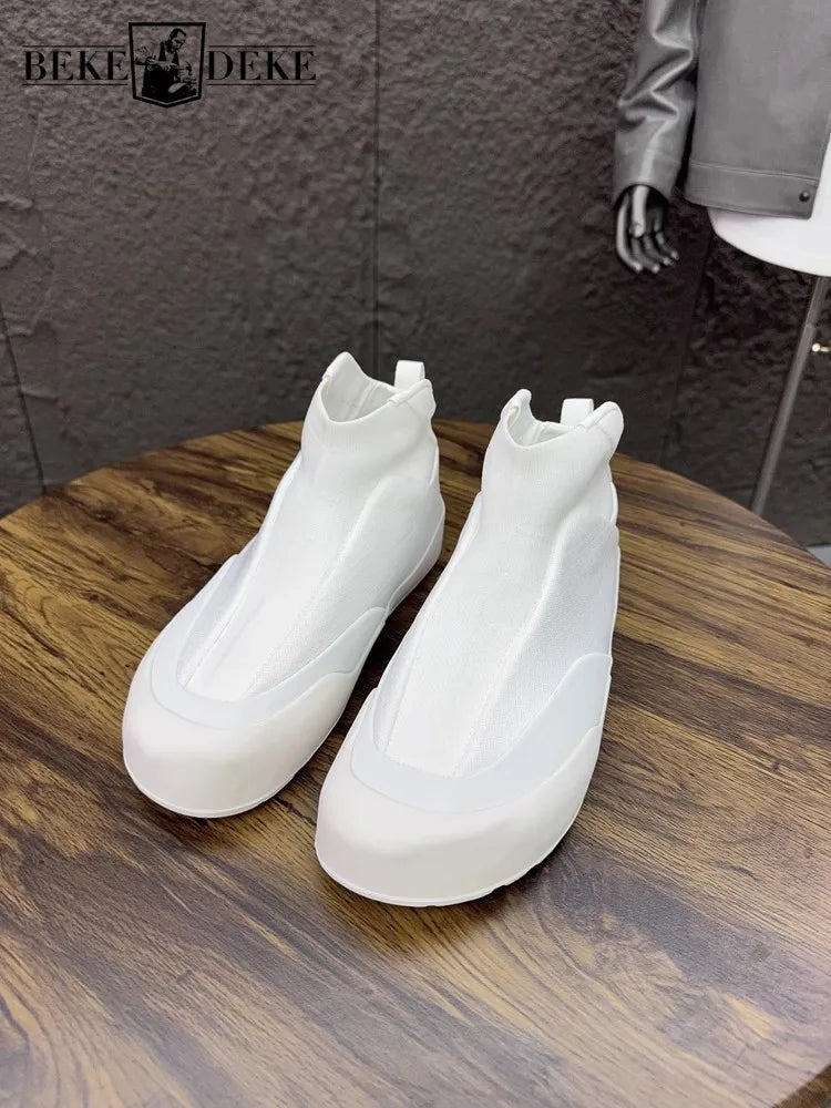 Hommes printemps mode extérieur chaussures de marche respirant confortable loisirs bout rond couleur unie sans lacet hommes chaussures en tissu décontracté