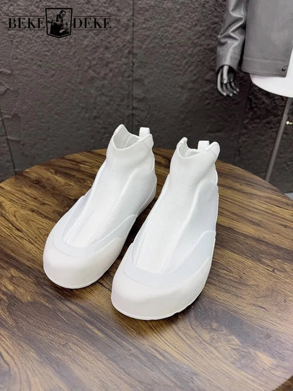 Hommes printemps mode extérieur chaussures de marche respirant confortable loisirs bout rond couleur unie sans lacet hommes chaussures en tissu décontracté