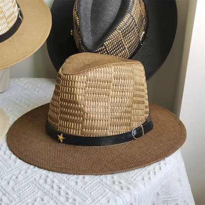 Nouveau chapeau Panama mode d'été Simple hommes et femmes à large bord femme Jazz haut-de-forme classique Gentleman chapeau de soleil hatsombrero hombre