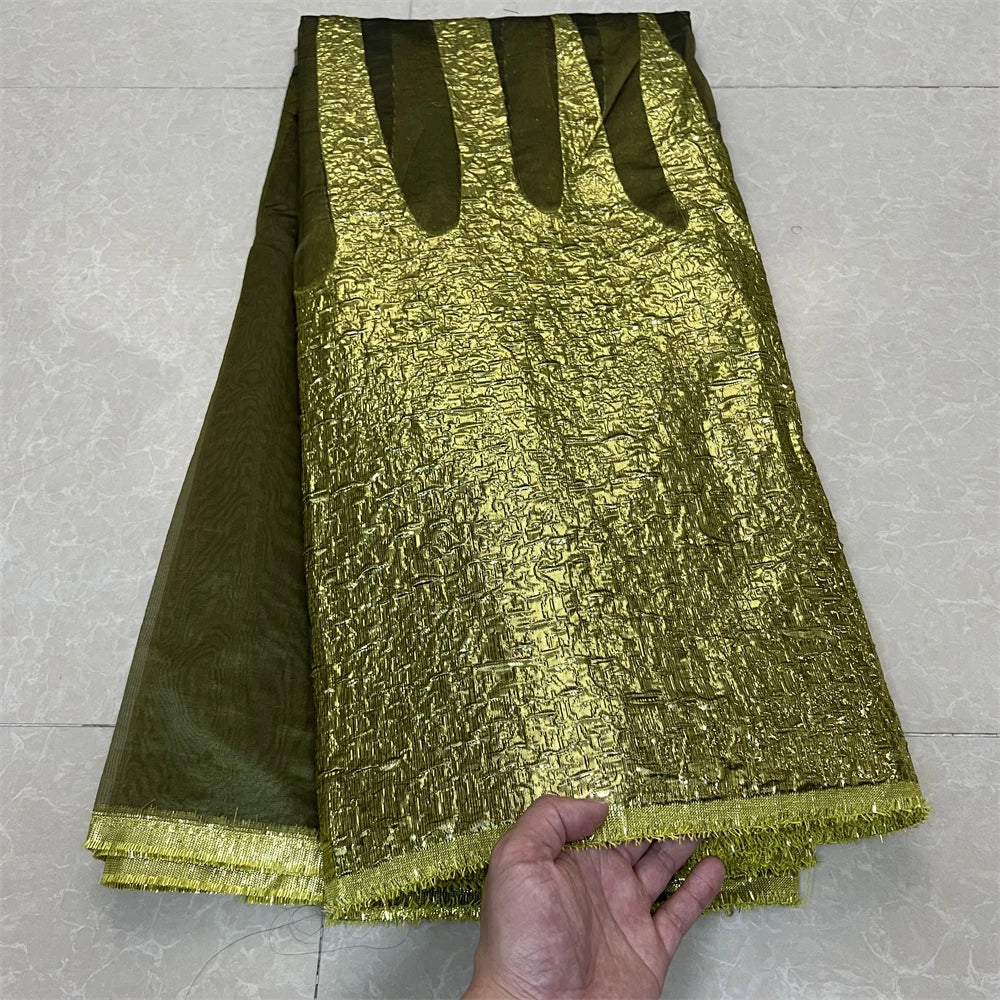 2025High qualité africain nigérian Tulle dentelle tissu Organza broderie Guipure brocart Jacquard robes de mariée robes de soirée 5Yard