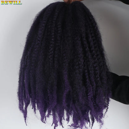 1 - 6 paquets de cheveux en crochet de twists Marley de 18 pouces, de noir et brun à blond, cheveux de tresse ombré Afro Marley synthétique, pour les tresses de mèches fausses