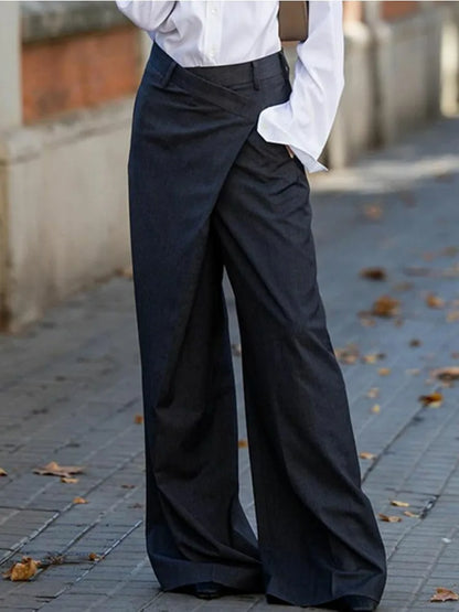 Missouo-Pantalon décontracté pour femme, vêtement asymétrique, taille haute, longueur au sol, tenue de soirée