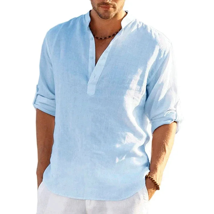 Nouvelle chemise à manches longues pour hommes chemise respirante décontracté basique chemise en coton hauts
