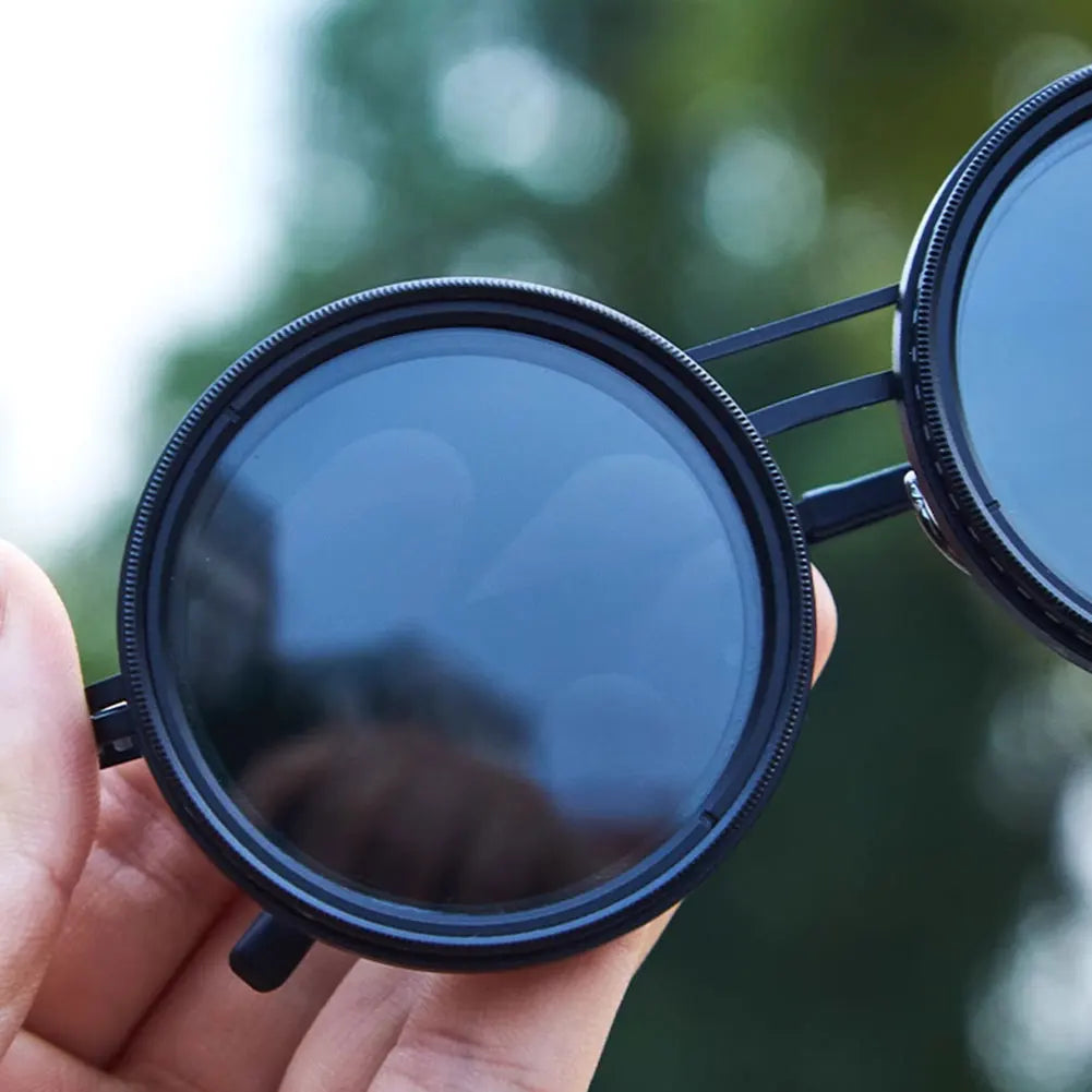 Lunettes de soleil à gradation réglable ND9, rétro Punk rondes pour hommes, pêche en plein air, polarisées UV400, pour la conduite et la pêche