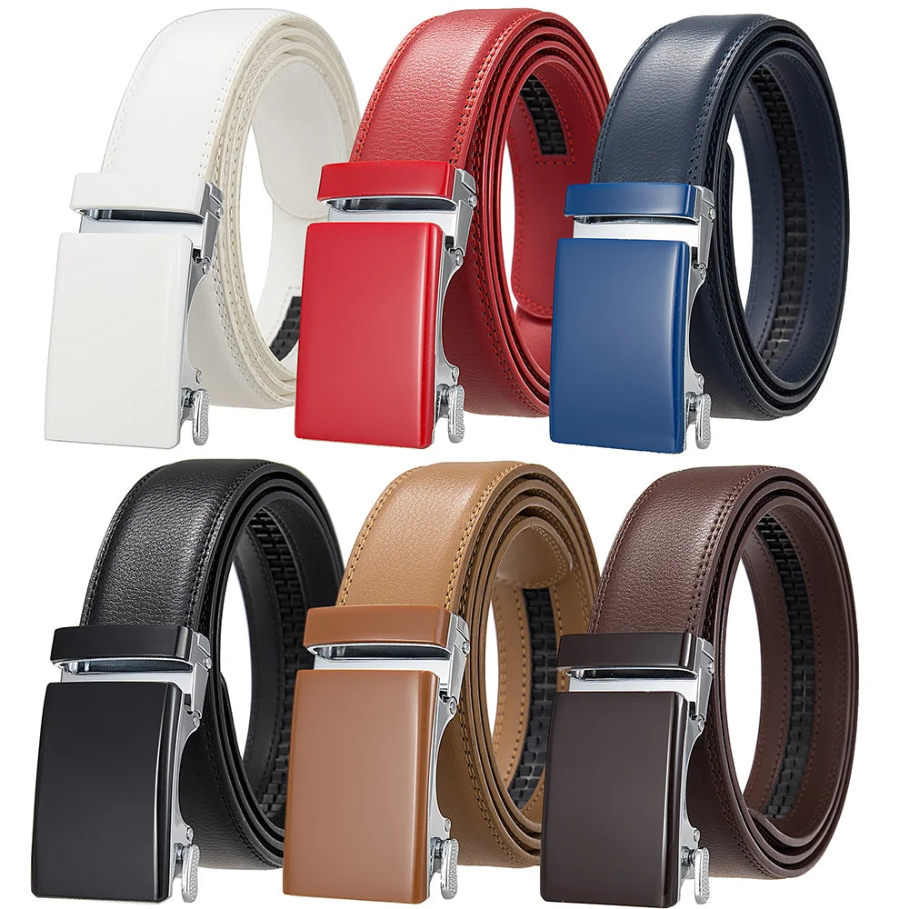 Nouveaux hommes ceinture mode alliage automatique boucle ceinture affaires décontracté décoration ceinture hommes ceintures 3.5 cm noir bleu rouge café