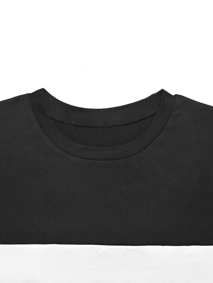 Ensemble demi-jupe d'été pour femmes, deux pièces, manches courtes, rayures latérales, ceinture de taille réglable, ample, décontracté, respirant, polyvalent