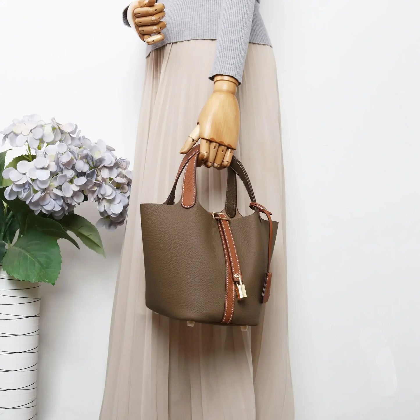 Sac à main en cuir de vache souple, panier de couche de sauna XVI, sac de détermination durable, fabriqué en Chine, nouvelle mode, 2024, E27