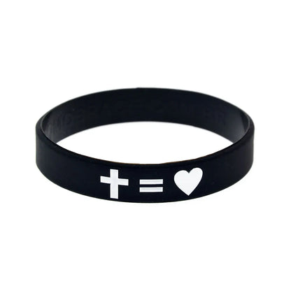 1 PC jésus croix juste et amour Bracelet en Silicone Style de mode femmes hommes Bracelet en caoutchouc bracelets chrétiens