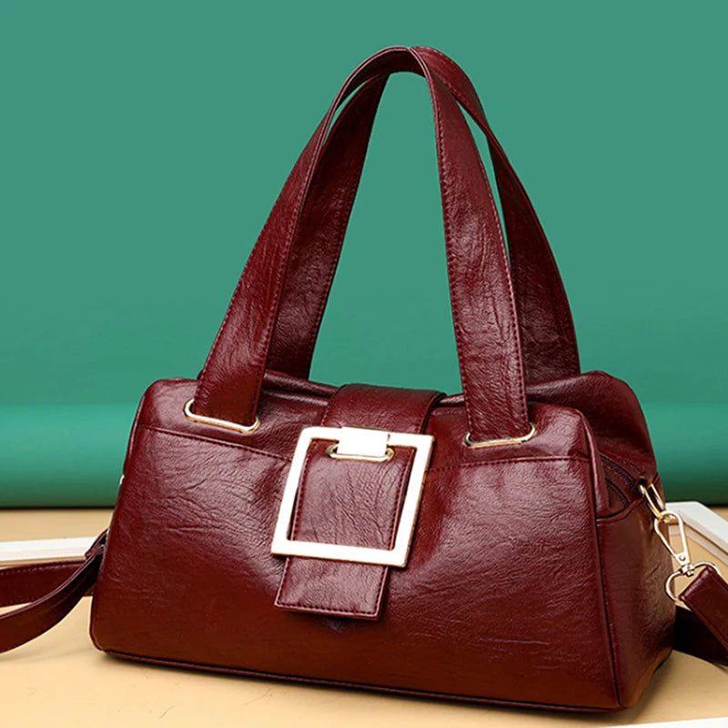 Sacs à main en cuir multicouches pour femmes, sac à poignée supérieure, sacs à main de qualité, designer de luxe féminin, grande capacité, Boston Ladies Sac A Main