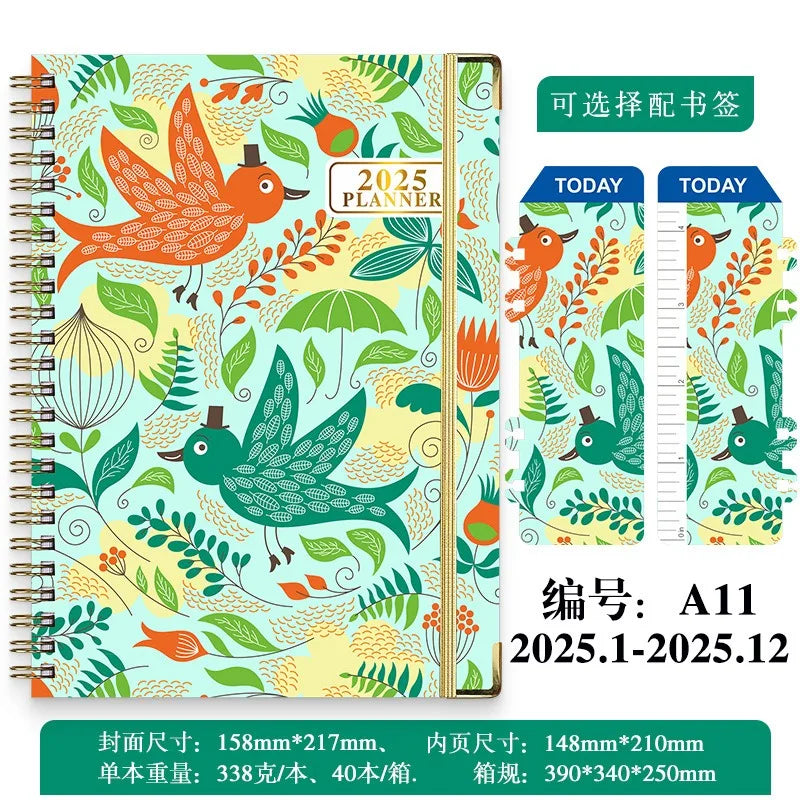 Planificateur 2025 Calendrier hebdomadaire et mensuel 2025 de janvier à décembre A5 (6,2" x 8,5") Plan de travail accaden de 12 mois Etiquettesmic