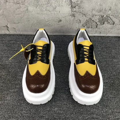 Chaussures Brogue Multi-documents en Cuir group pour Homme, Souliers à Grande Tête, Style Britannique, Décontracté, Rehausseur, Alicante zones me