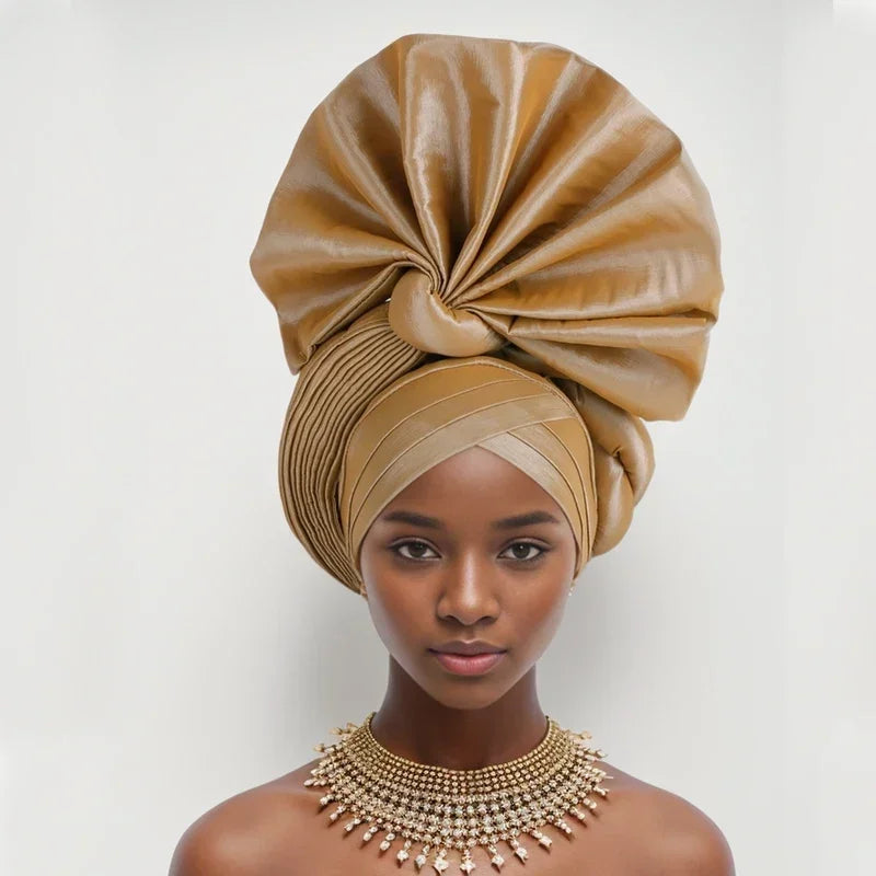 NigWin-Turban Africain de Haute Qualité pour ixde Mariage, Cravate de Sauna, Aso Oke Gele, Déjà Fabriqué, Auto Gele, 2025