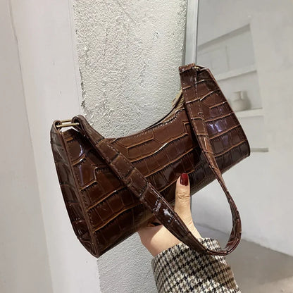 Sacs à main et bourse rétro motif Alligator pour femmes, petits sacs à bandoulière sous les aisselles, pochette fourre-tout en cuir PU de bonne qualité pour dames
