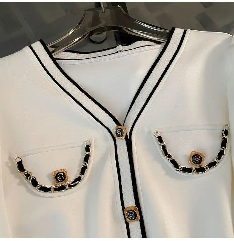 Printemps et automne haut de gamme sport décontracté ensemble femmes Western col en v haut pantalon à jambes larges deux pièces Setj Uicy Corture survêtement