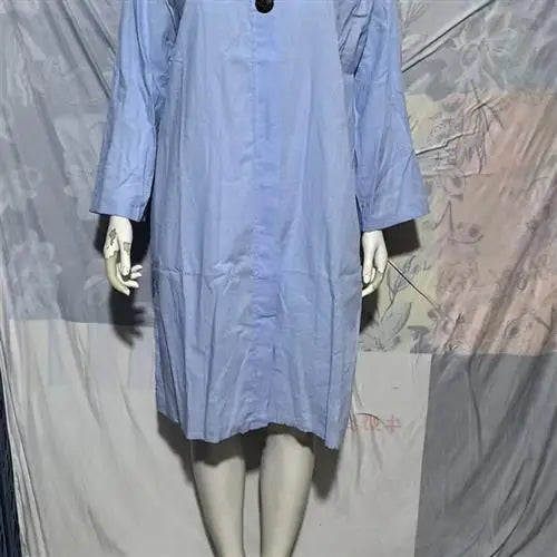 Femmes décontracté boutonné lin irt Long Ne rond couleur Blo vêtements pour animaux de compagnie accessoires