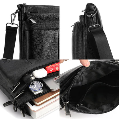 Sac messager en cuir pour hommes, sac à bandoulière d'affaires, petit sac à bandoulière multifonction, sac de voyage pour hommes