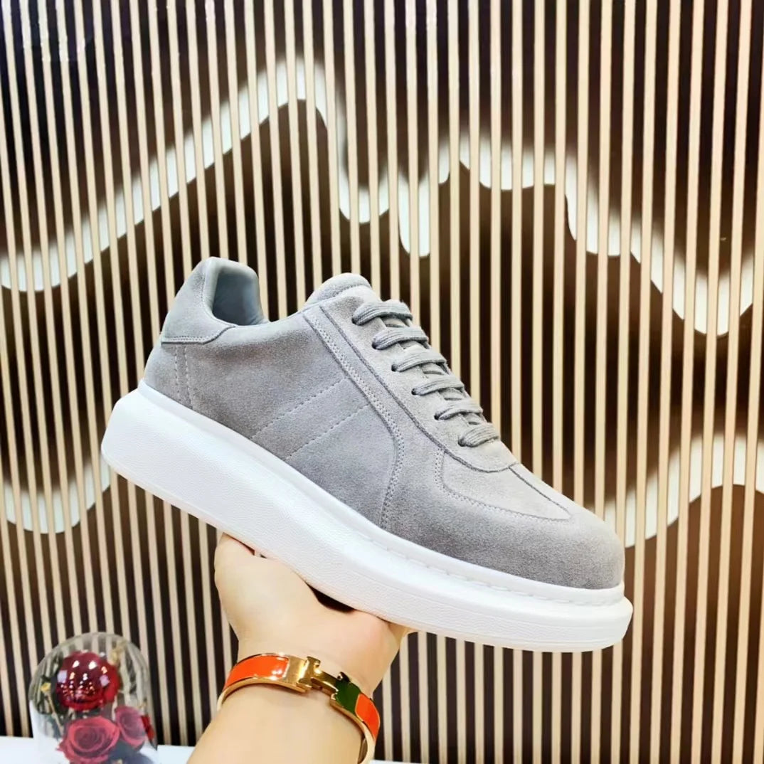 Baskets décontractées en cuir fabriquées à la main pour hommes, baskets à plateforme, mocassins plats originaux unisexes, chaussures pour hommes