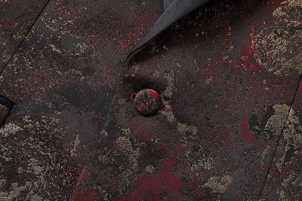 Costume vert 3 pièces pour hommes, veste de robe de soirée de mariage avec gilet et pantalon, ensembles Slim à la mode pour hommes, tissu Jacquard Beige, noir, bleu