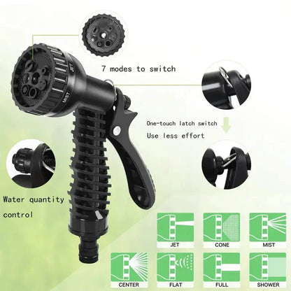 Tuyau magique extensible 2024, lavage de voiture à haute pression, 7 fonctions de pulvérisation d'eau, pistolet à eau, tuyau d'arrosage de jardin domestique