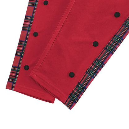 Pantalon en patchwork rayé pour homme, bouton latéral vintage, chimproximity, adt Straight fjMen, pantalon décontracté, printemps, automne, 2025