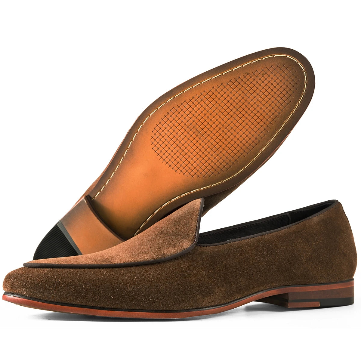 Hanmce mode sué angleterre chaussures décontractées mocassins de luxe faits à la main en cuir véritable hommes