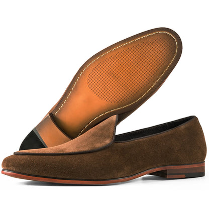 Hanmce mode sué angleterre chaussures décontractées mocassins de luxe faits à la main en cuir véritable hommes