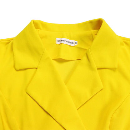 Robe plissée mi-longue à col de costume, taille haute, à la mode, nouvelle collection automne 2025