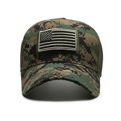 Casquette de Baseball Camouflage drapeau américain pour hommes, tactique respirante en plein air, chapeau à visière d'alpinisme réglable et élégant