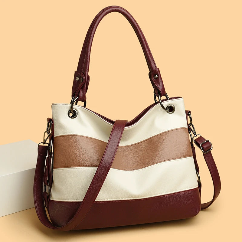 Trois couches de luxe fourre-tout décontracté femmes Sac de haute qualité en cuir Pu dames sacs à main pour femmes grand épaule sacs à bandoulière Sac nouveau