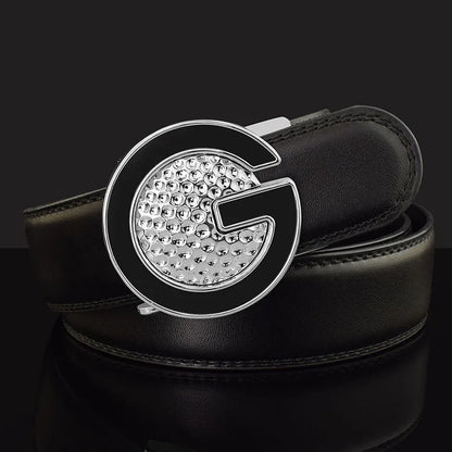 Ceinture de Golf blanche pour hommes, Texture cuir, coiffeur, boucle automatique, Simple, haute qualité, décontractée, pantalon pour jeunes