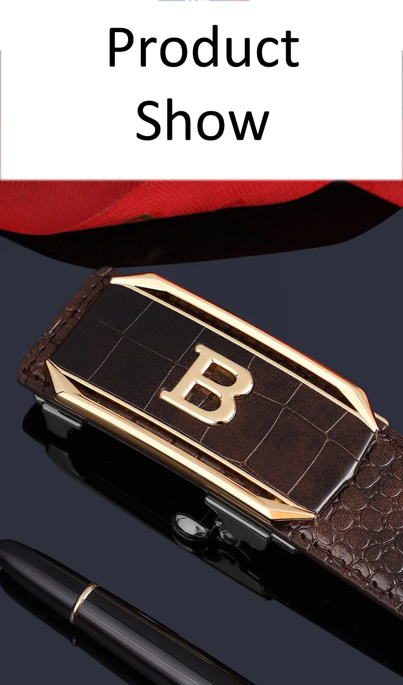 Ceinture motif Crocodile pour hommes, ceinture à boucle automatique de haute qualité, sangle en jean à la mode, accessoires tendance pour hommes