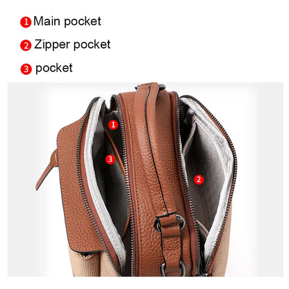 Sac à main chic à motif écossais – Toile premium – Mélange de cuir, haut élégant – poignée et bandoulière