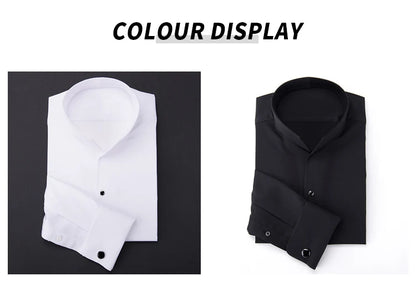 Chemise Française à Manches sulfpour Homme, Coupe Cintrée, Style Business Elite, pour Mariage, Printemps et Automne, 2024