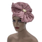 Turban Africain à Grande Fleur pour Femme, Foulard de Sauna Musulman à la Mode