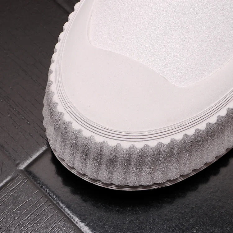 Mocassins en cuir à plateforme épaisse pour hommes, chaussures décontractées, chaussures de planche plates rehaussantes, nouveau, 2025