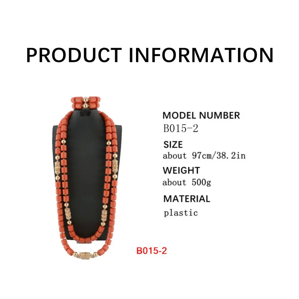 Ensemble de bijoux de mariée en corail artificiel, ensemble de colliers de perles africaines et nigérianes