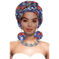 Turbans - bandeaux africains pour femme foulard africain couvre-chef nigérian avec boucle d'oreille assortie Dashiki Ankara cire S20H004